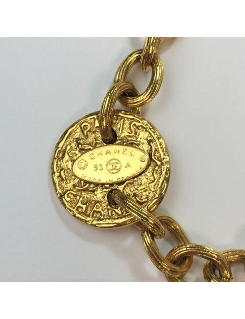Sautoir CHANEL vintage métal doré