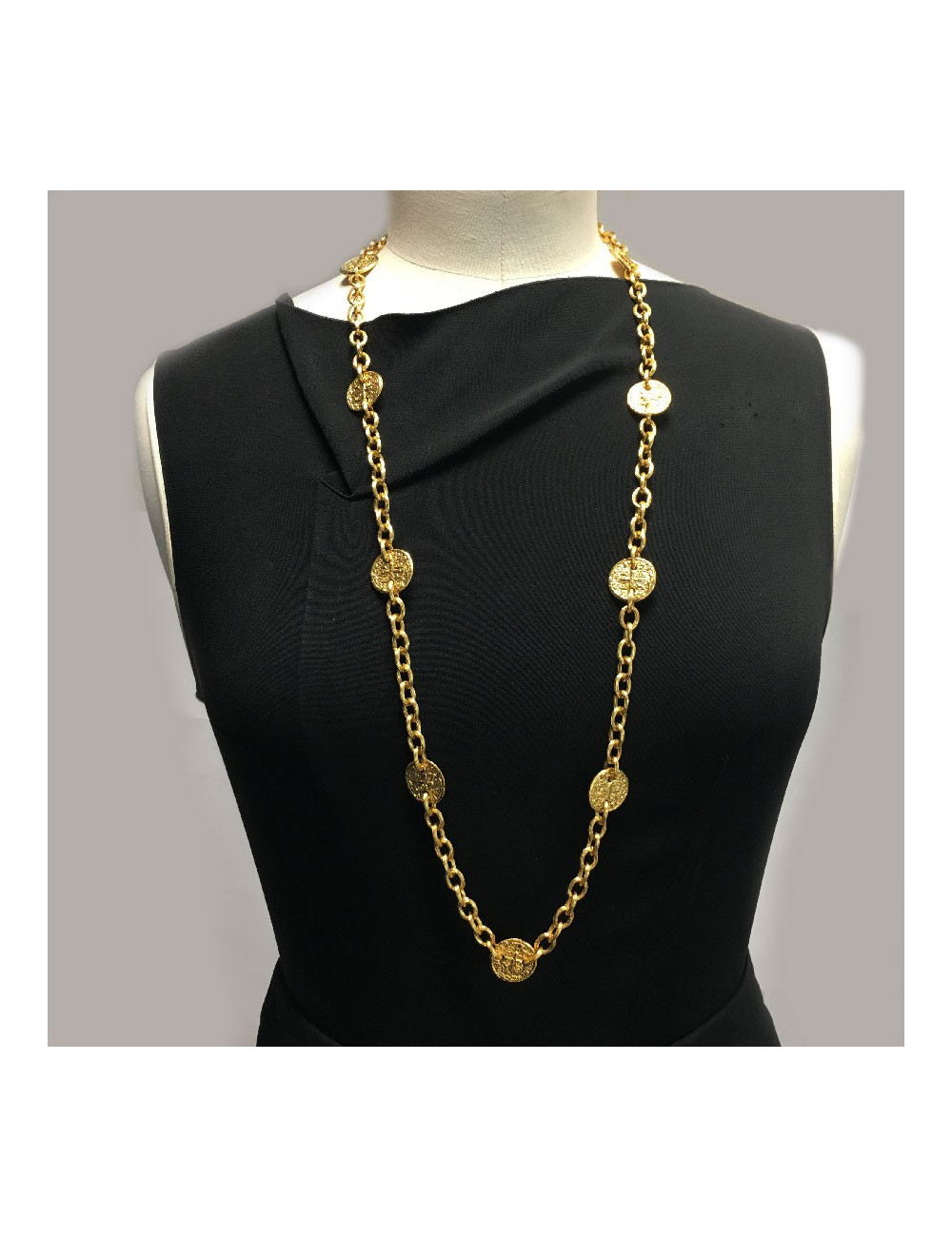 Sautoir CHANEL vintage métal doré