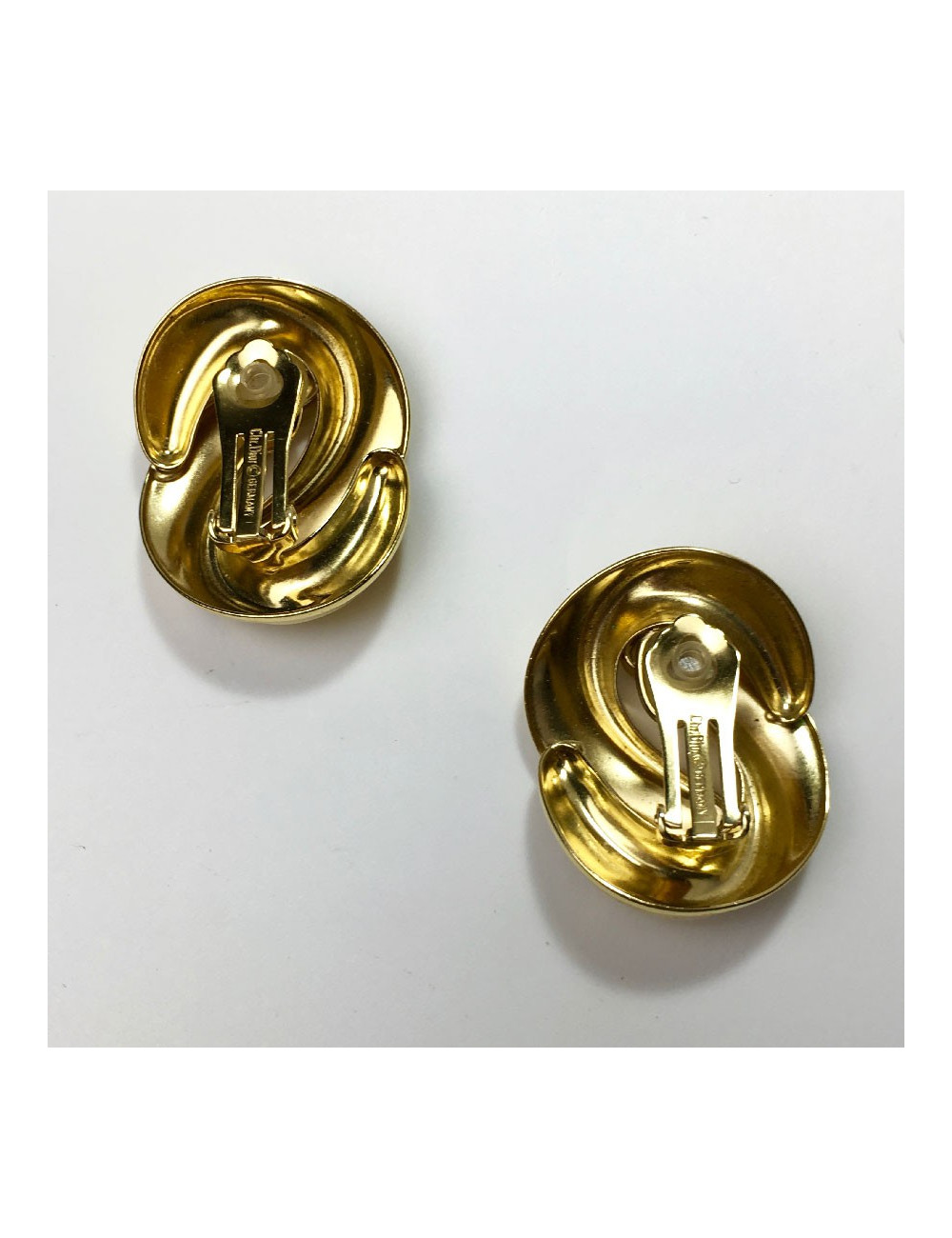Boucles d'oreille clips CHRISTIAN DIOR dorés vintage