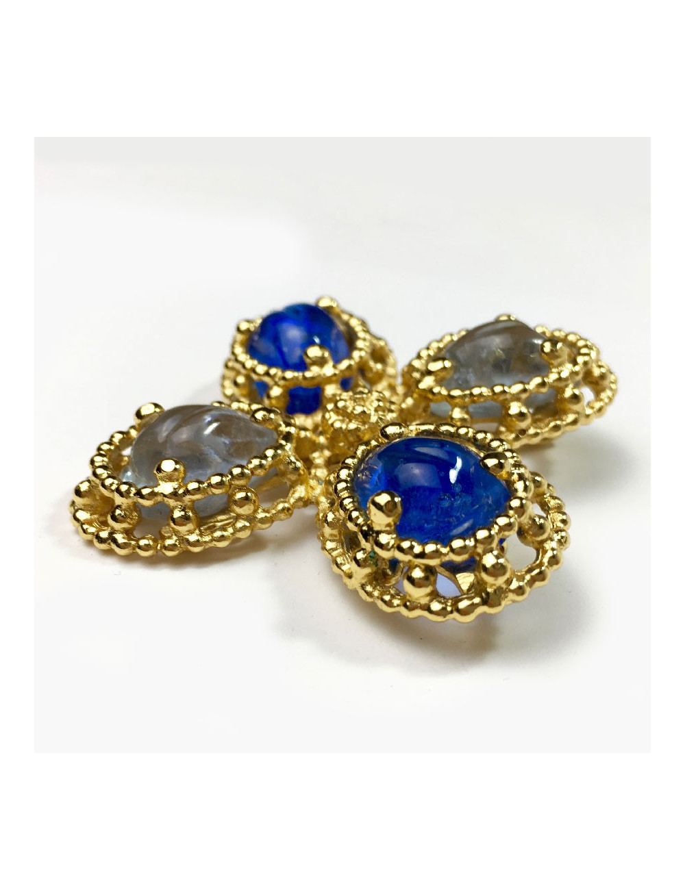 Broche YSL croix avec cabochons