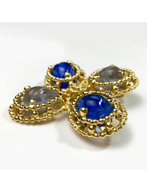 Broche YSL croix avec cabochons