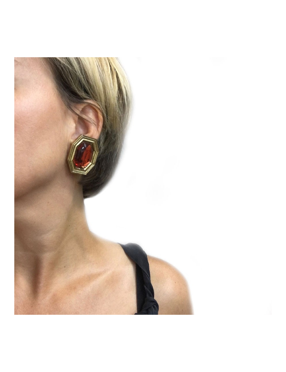 Boucles d'oreilles clips YVES SAINT LAURENT vintage