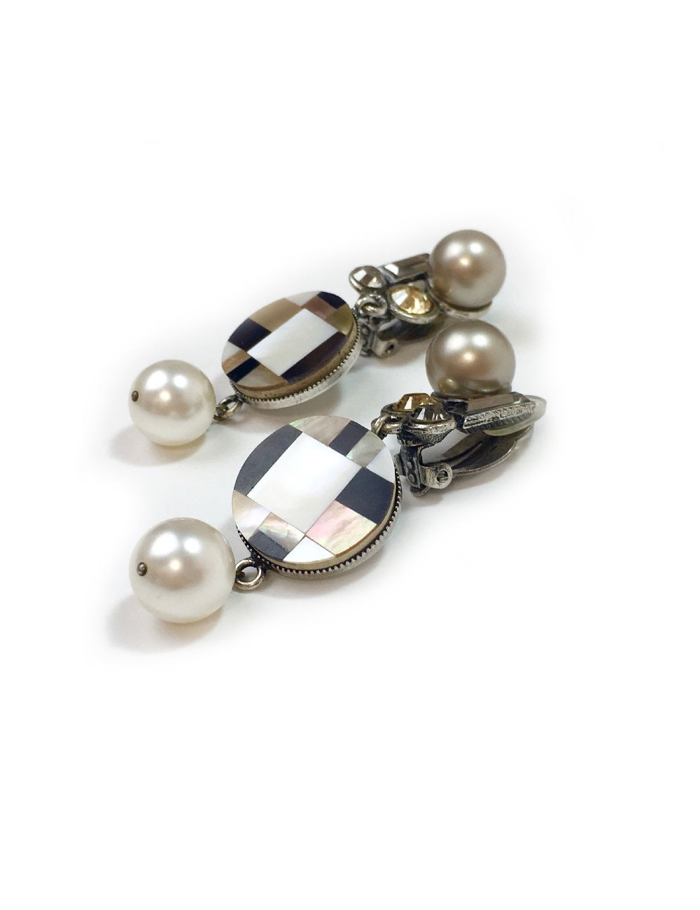 Boucles d'oreilles clips PHILIPPE FERRANDIS pendants