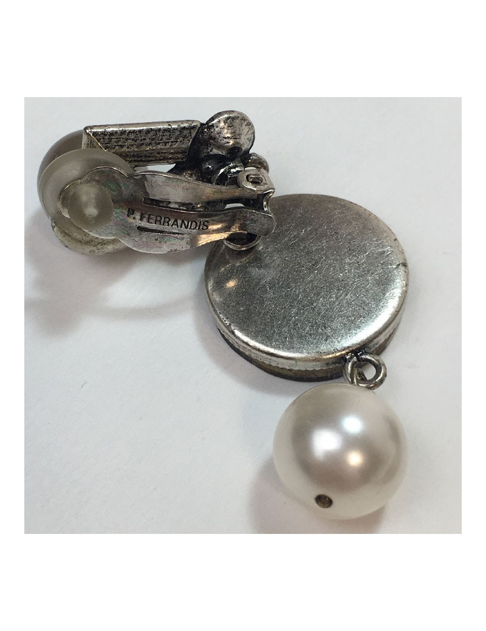 Boucles d'oreilles clips PHILIPPE FERRANDIS pendants