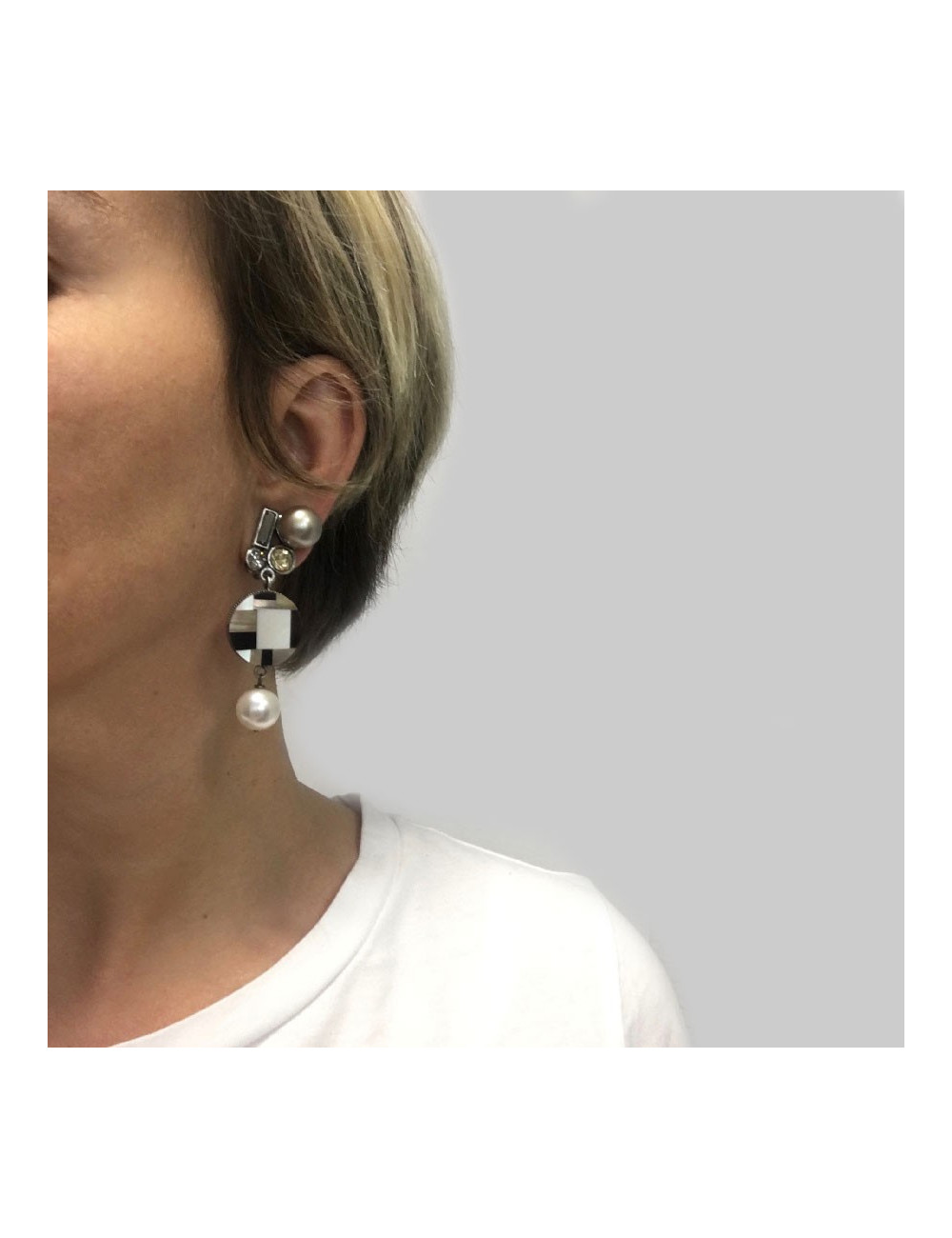 Boucles d'oreilles clips PHILIPPE FERRANDIS pendants