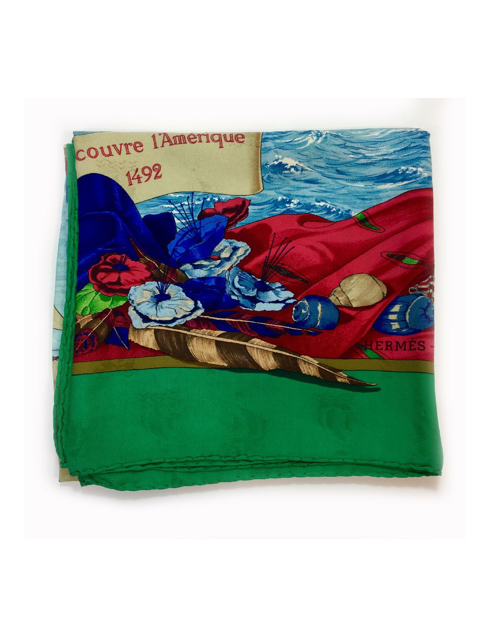 Foulard HERMES "Christophe Colomb découvre l'Amérique"