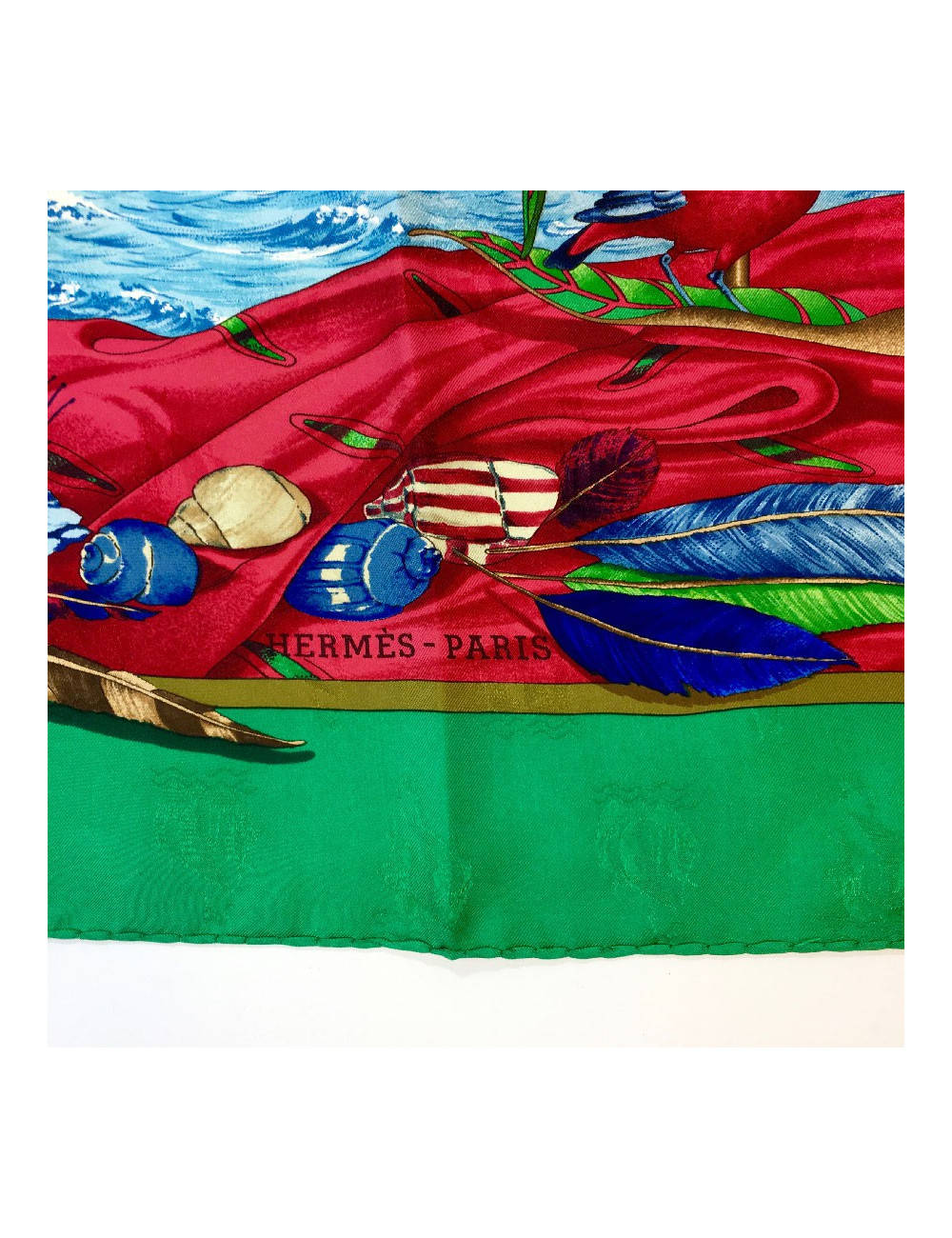 HERMES scarf Christophe Colomb découvre l'Amérique in multicolored silk
