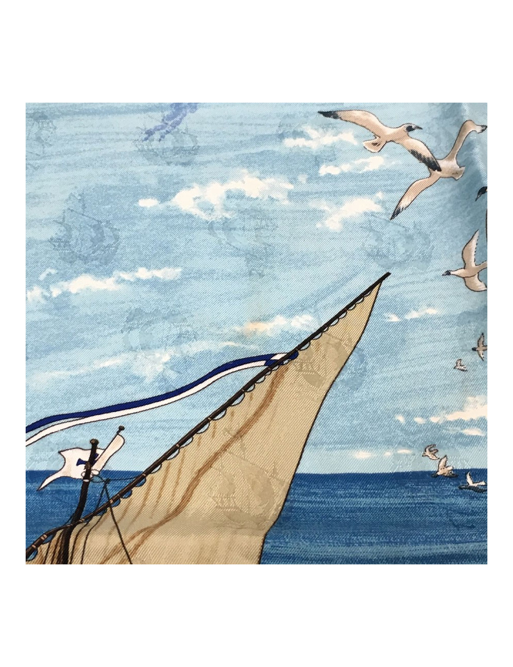 HERMES scarf Christophe Colomb découvre l'Amérique in multicolored silk