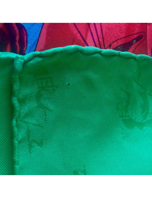 HERMES scarf Christophe Colomb découvre l'Amérique in multicolored silk