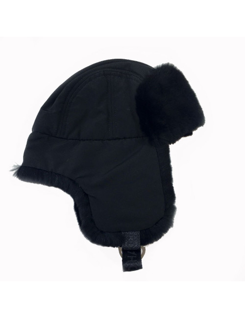 Cache col CHANEL en mohair et laine noir et camélias blancs