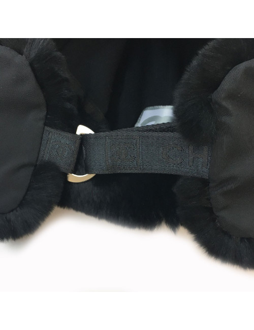 Chapka CHANEL en orylag et tissu noir