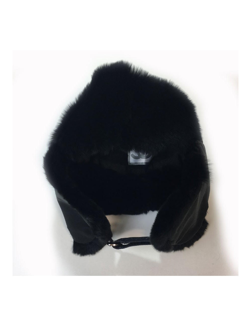 Chapka CHANEL en orylag et tissu noir