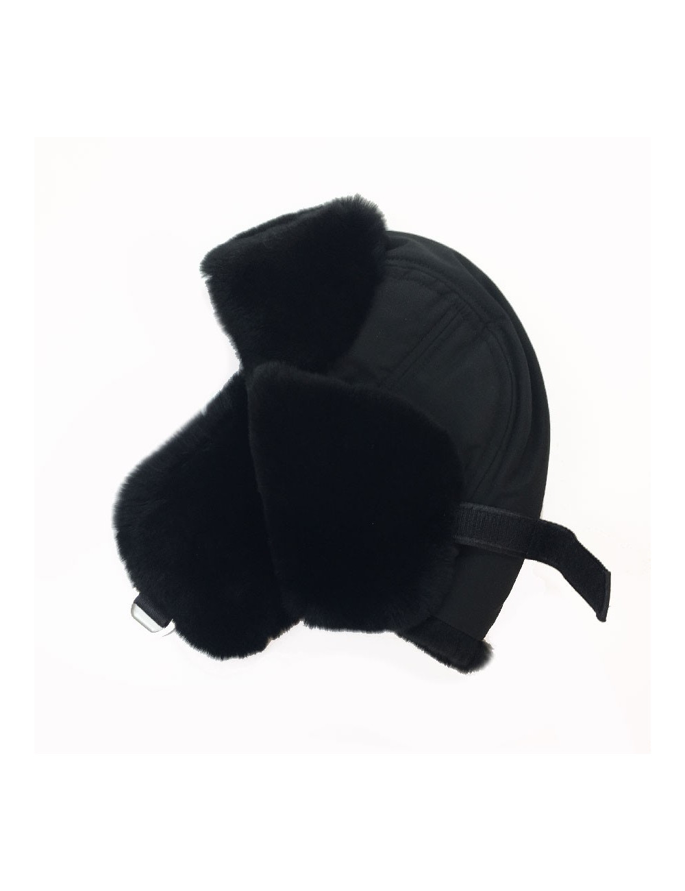 Chapka CHANEL en orylag et tissu noir