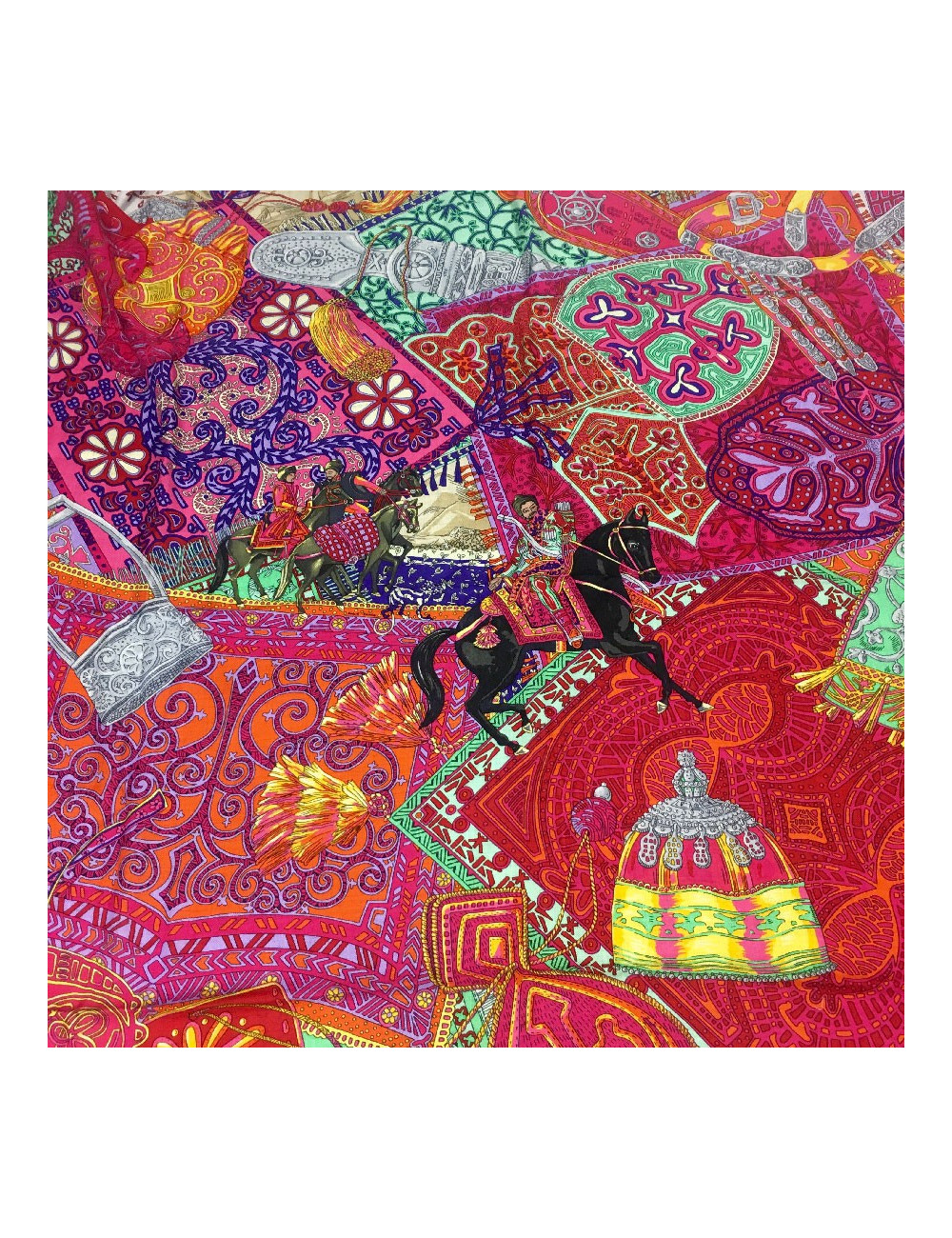 HERMES shawl 'Cavaliers du Caucase' in cashmere and silk