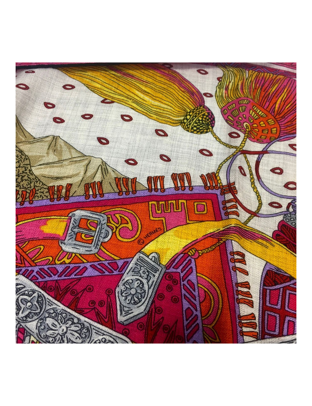 HERMES shawl 'Cavaliers du Caucase' in cashmere and silk