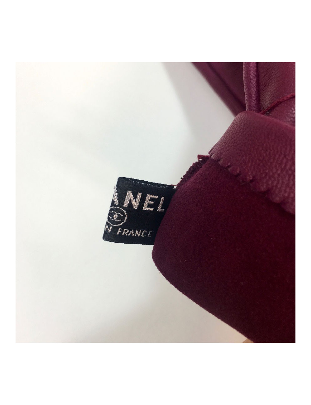 Longues mitaines CHANEL T7,5 en cuir d'agneau fuchsia