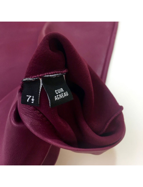 Longues mitaines CHANEL T7,5 en cuir d'agneau fuchsia