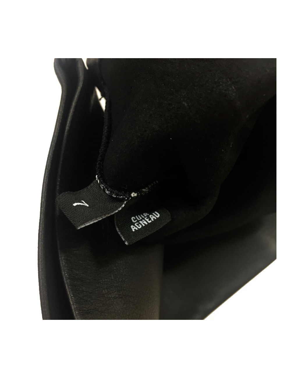 Longues mitaines CHANEL T7 en cuir d'agneau noir