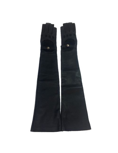 Gants T  CHANEL longs mitainres noirs