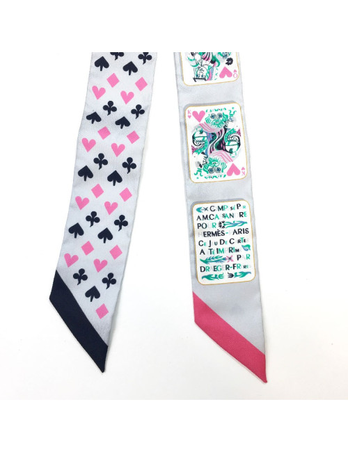 Twilly HERMES "Jeu de cartes" en soie