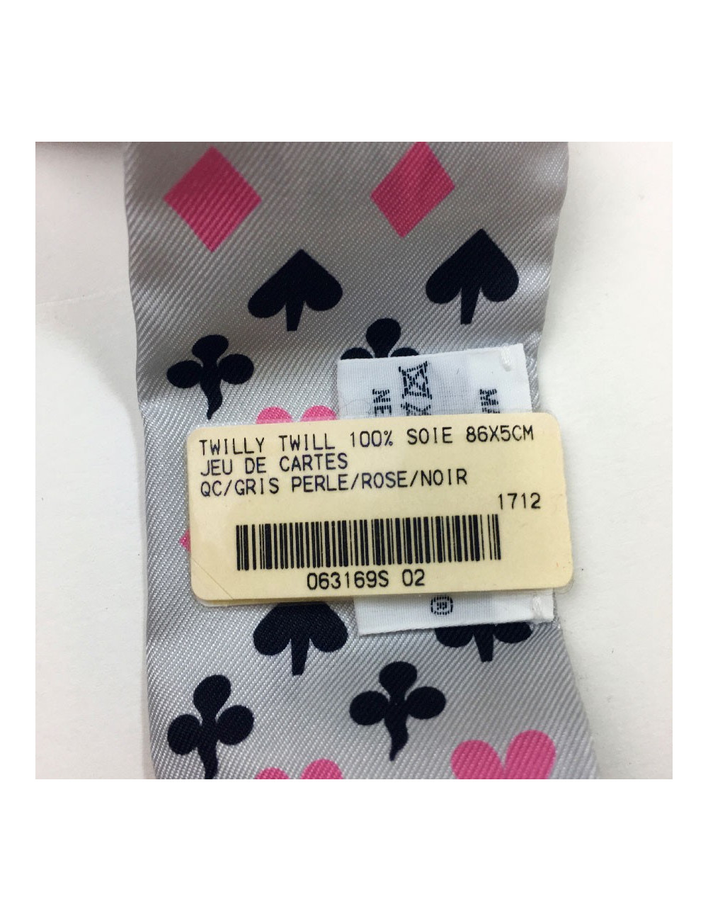 Twilly HERMES "Jeu de cartes" en soie