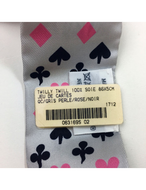 Twilly HERMES "Jeu de cartes" en soie