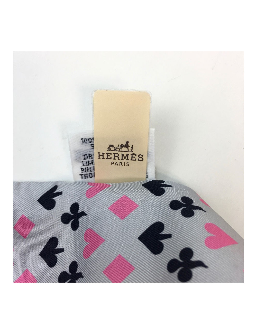 Twilly HERMES "Jeu de cartes" en soie