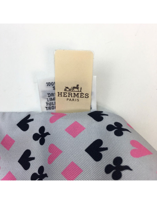 Twilly HERMES "Jeu de cartes" en soie