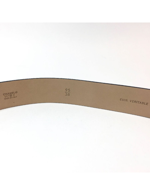 Ceinture T 95 CHANEL en cuir noir