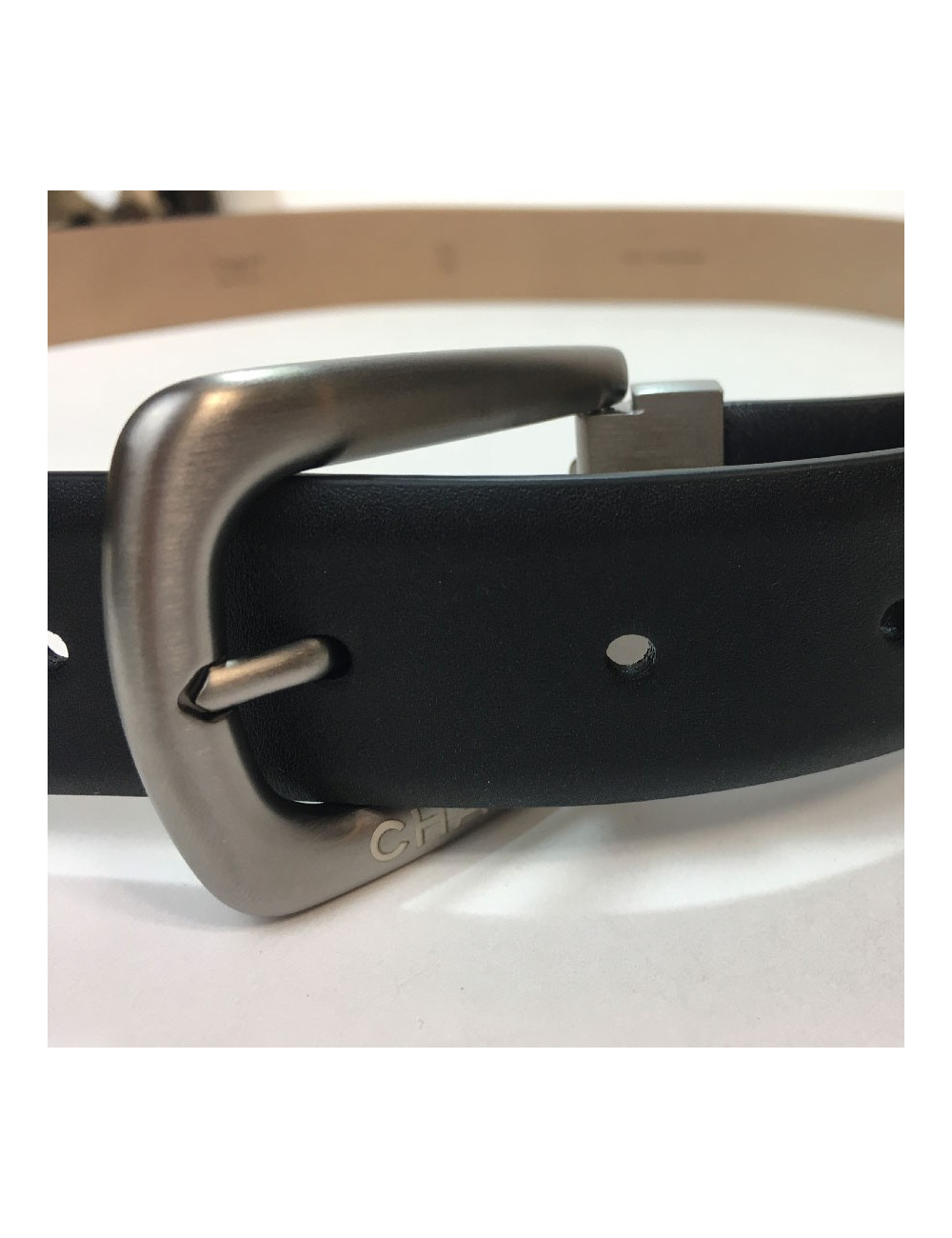 Ceinture T 95 CHANEL en cuir noir