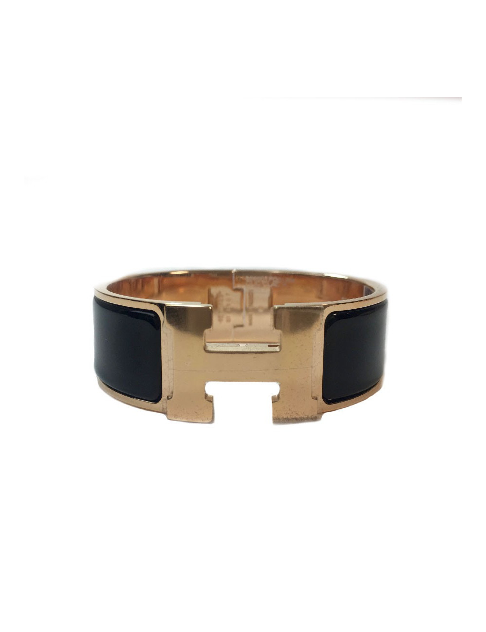 Bracelet clic clac HERMES émail noir