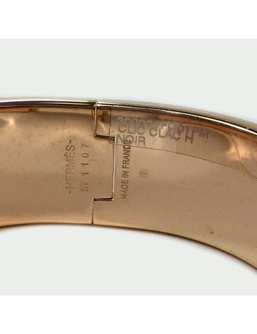 Bracelet clic clac HERMES émail noir