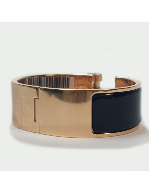 Bracelet clic clac HERMES émail noir