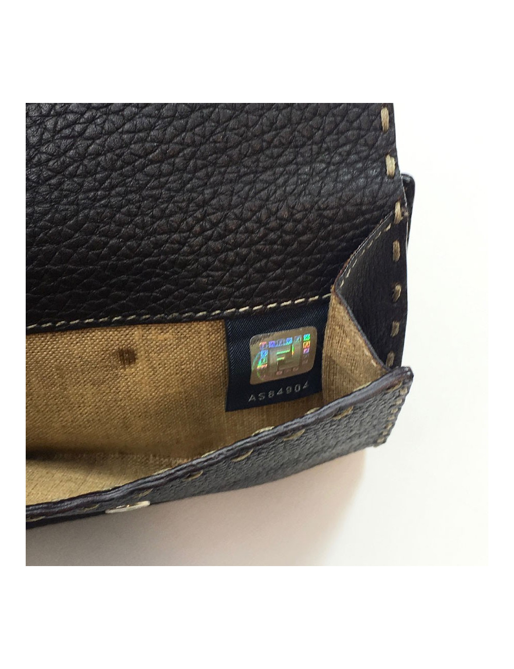 Portefeuille FENDI cuir taurillon marron foncé