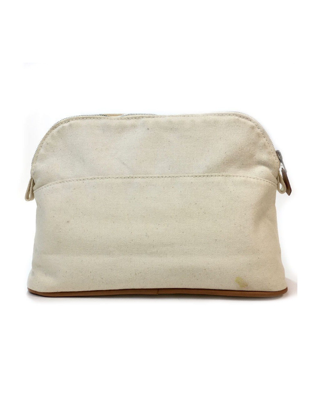 Trousse de toilette HERMES en toile beige PM