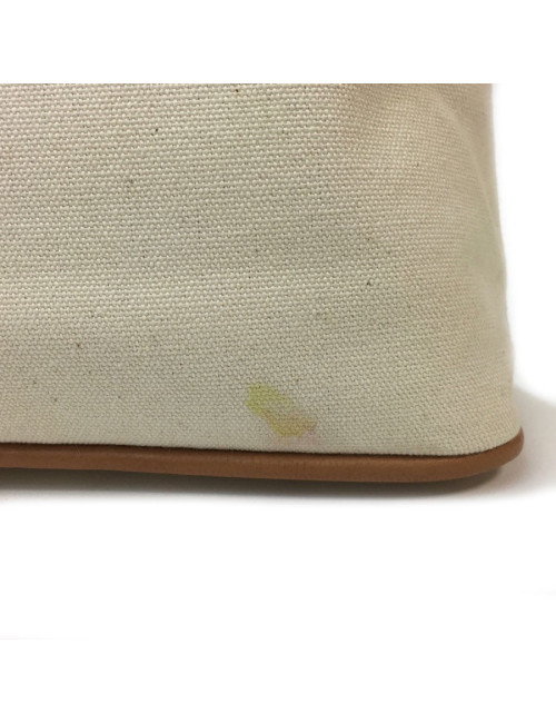 HERMES vintage toiletry bag in beige canvas