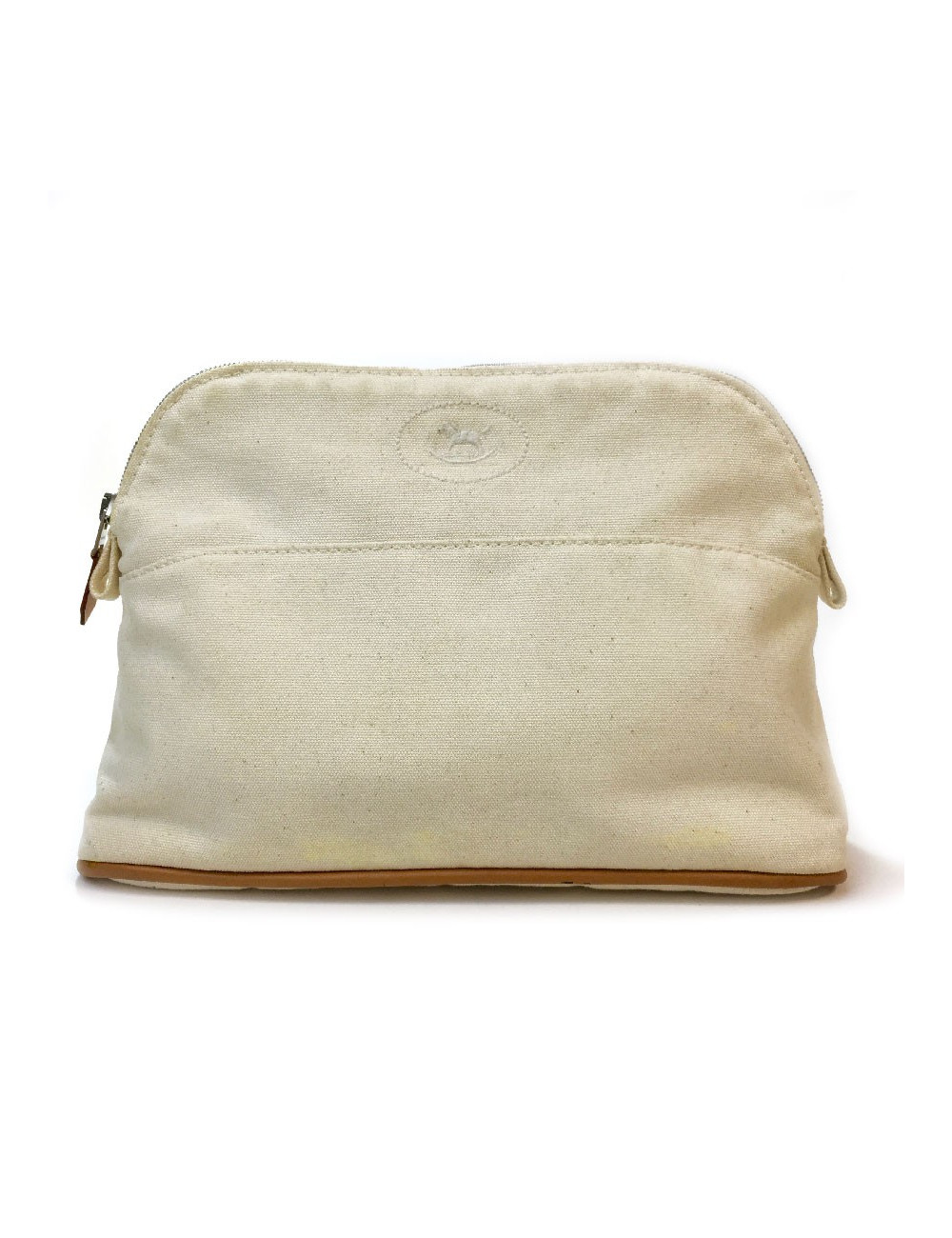 Trousse de toilette HERMES en toile beige PM