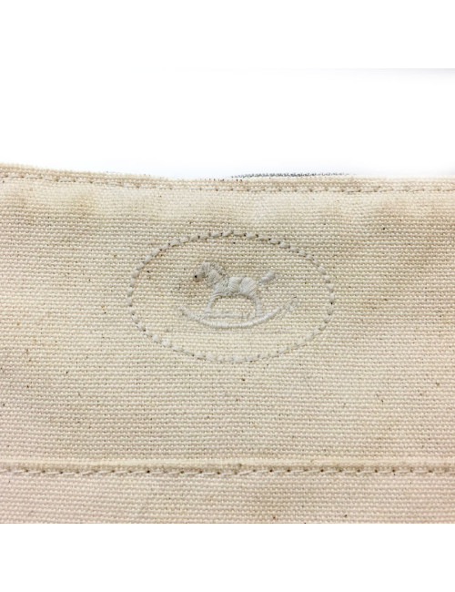 Trousse de toilette HERMES en toile beige PM