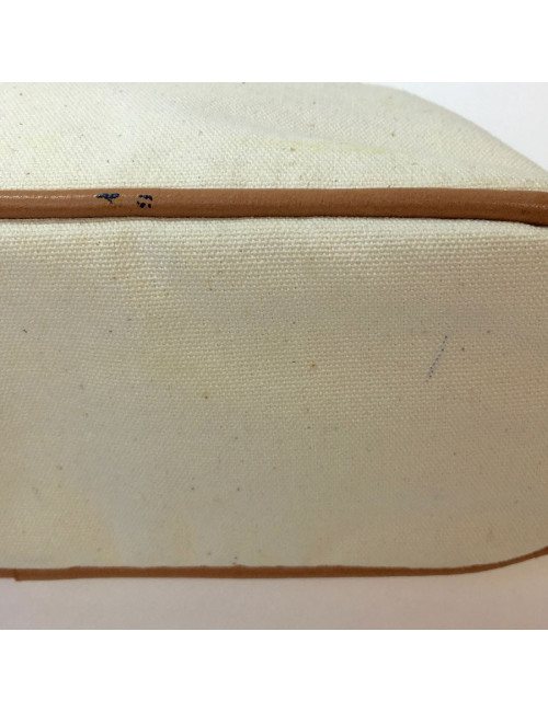 Trousse de toilette HERMES en toile beige PM