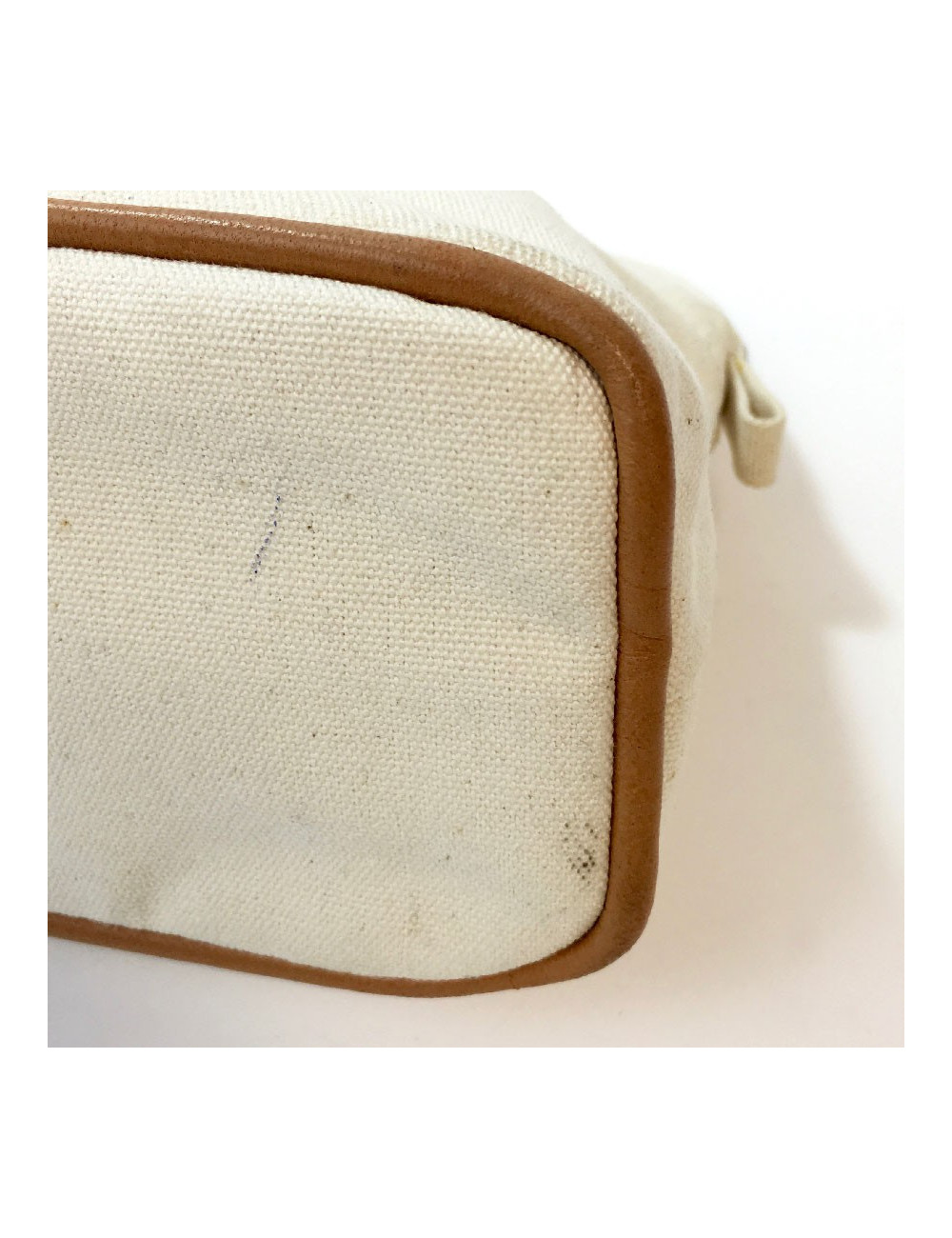 Trousse de toilette HERMES en toile beige PM