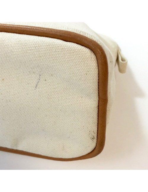 Trousse de toilette HERMES en toile beige PM