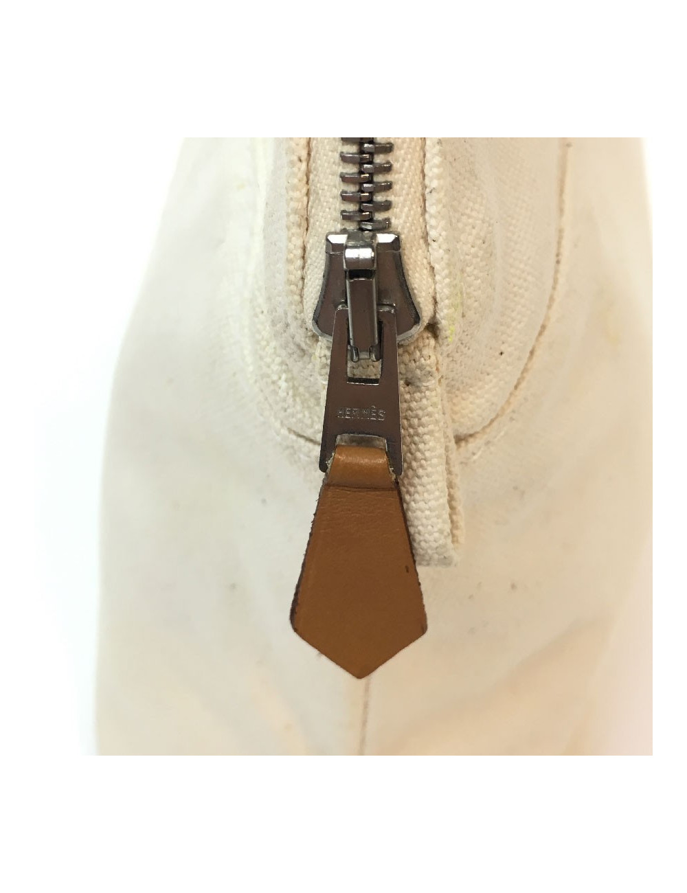 Trousse de toilette HERMES en toile beige PM