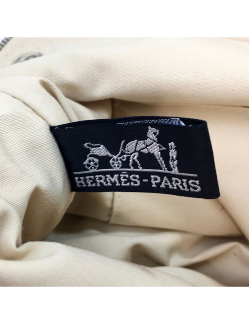 Trousse de toilette HERMES en toile beige PM