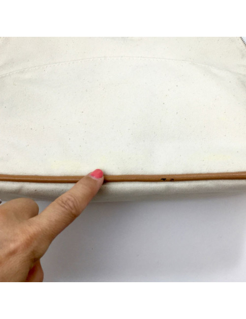 Trousse de toilette HERMES en toile beige PM