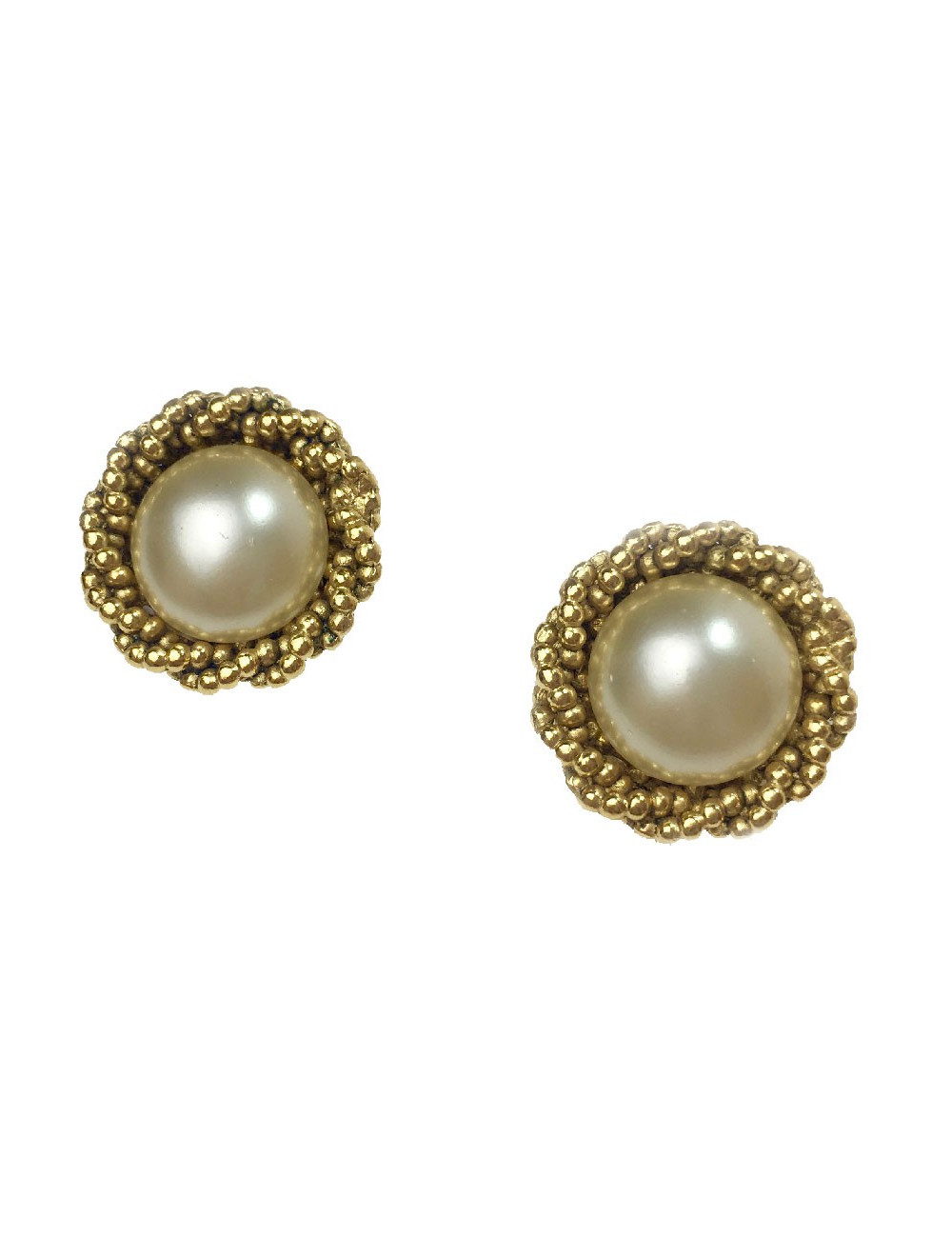 CHANEL vintage clip-on earrings in gilt metal