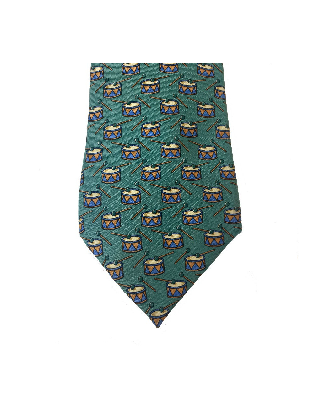 Cravate HERMES soie bleue et rouge