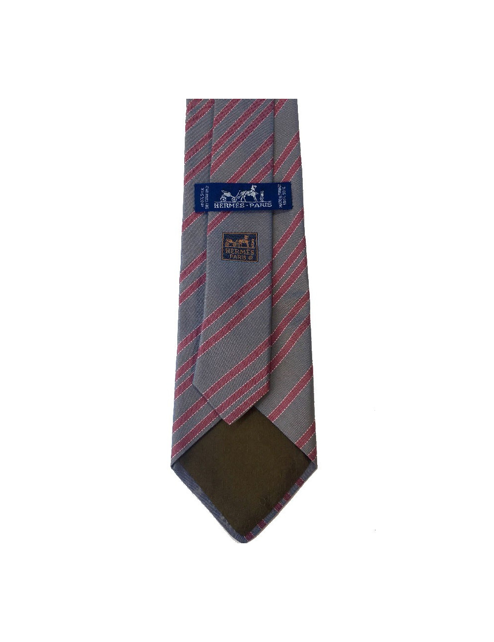 Cravate HERMES soie bleue et rouge
