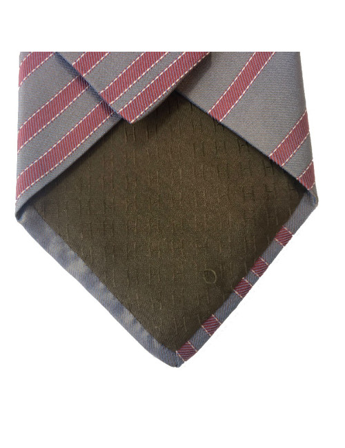 Cravate HERMES soie bleue et rouge