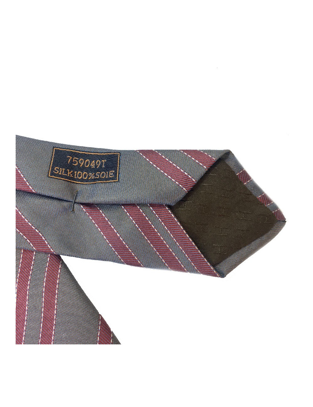 Cravate HERMES soie bleue et rouge