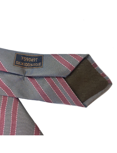 Cravate HERMES soie bleue et rouge